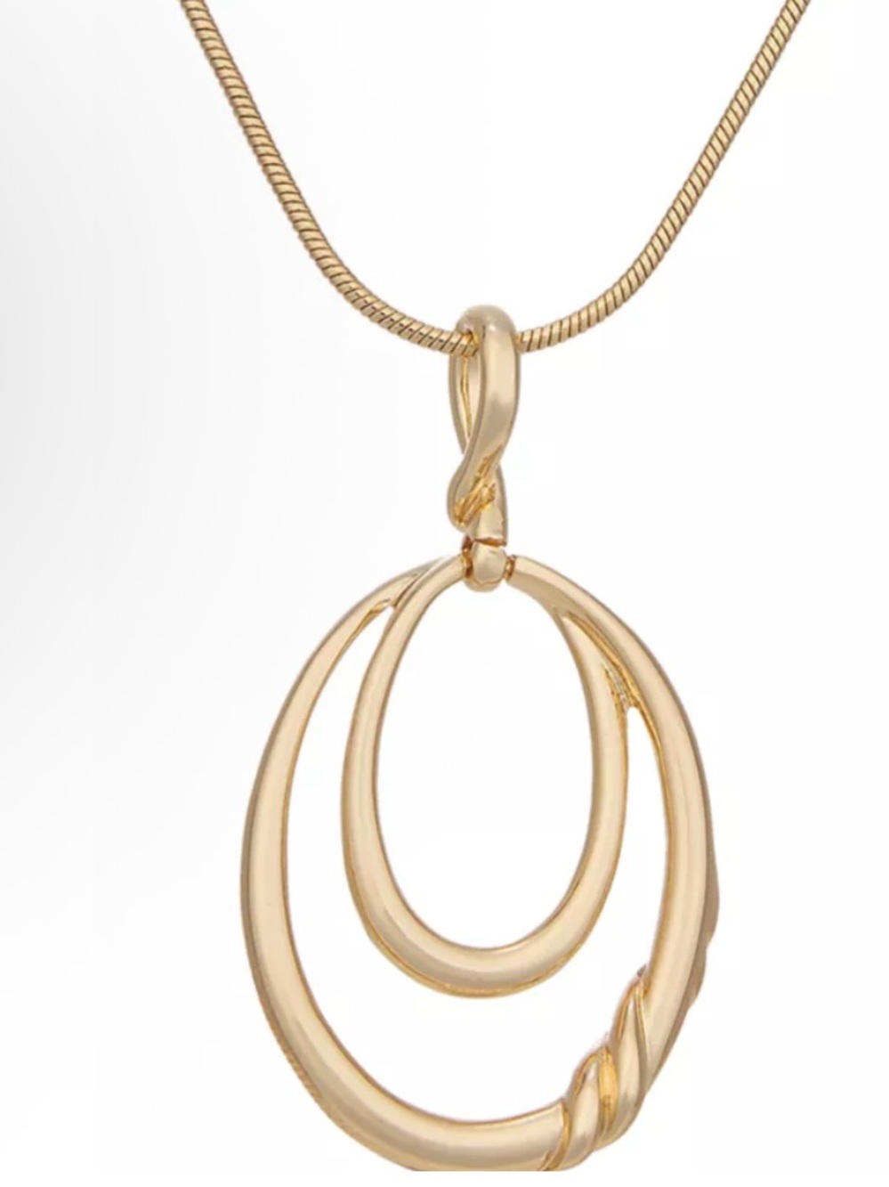 Napier Gold 18” Double Circle Pendant Necklace - Picture 4 of 5